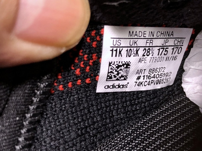 a*d*i*s Y**zy boost 350 v2 infant black red bb6372 kids