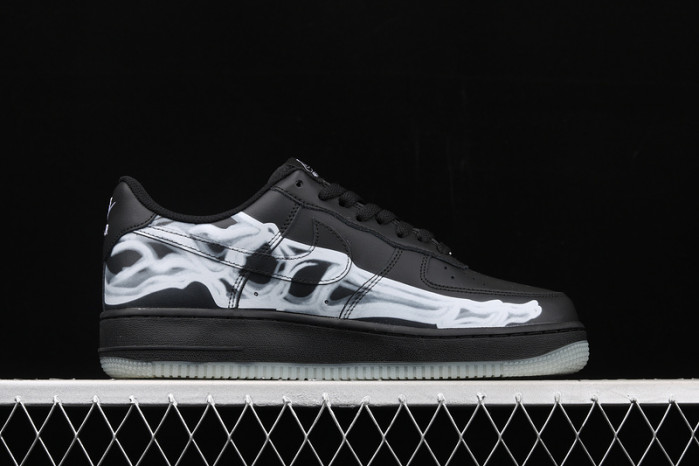 nike air force 1 low black skeleton halloween (2019) bq7541-001