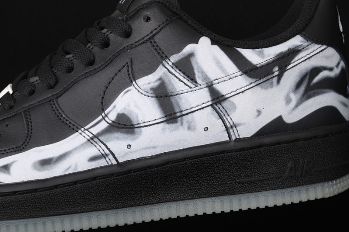 nike air force 1 low black skeleton halloween (2019) bq7541-001