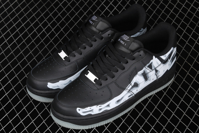 nike air force 1 low black skeleton halloween (2019) bq7541-001