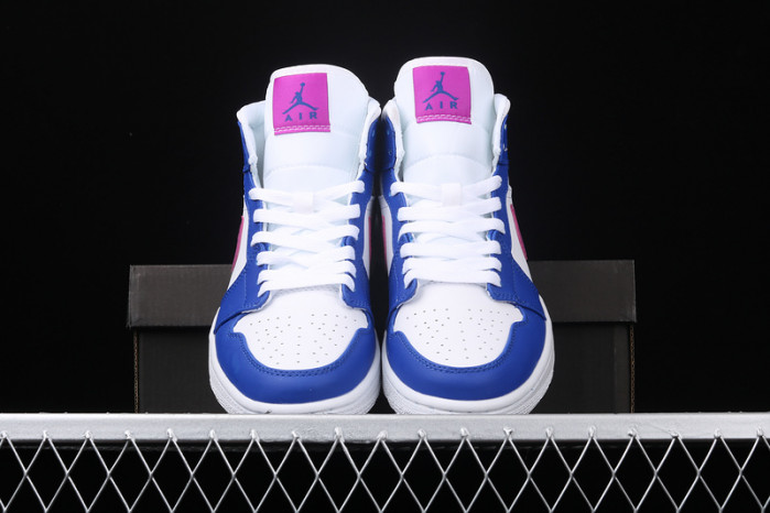 air jordan 1 mid hyper royal/hyper violet-white 554724-451