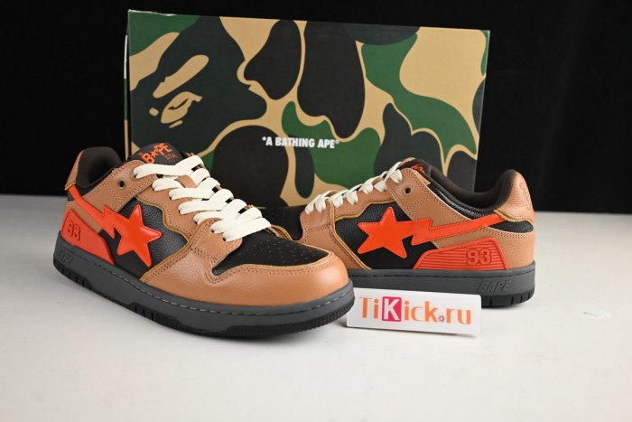 bape sta sk8 to nigo light brown/black/red 1g70191034011