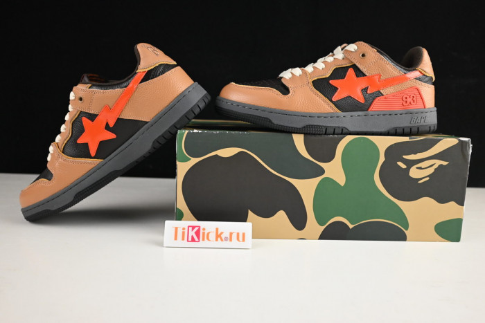 bape sta sk8 to nigo light brown/black/red 1g70191034011