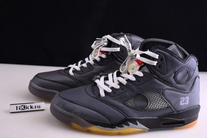 air jordan 5 retro ofw black/muslin-fire red ct8480-001